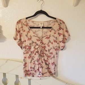 Floral blush pink blouse